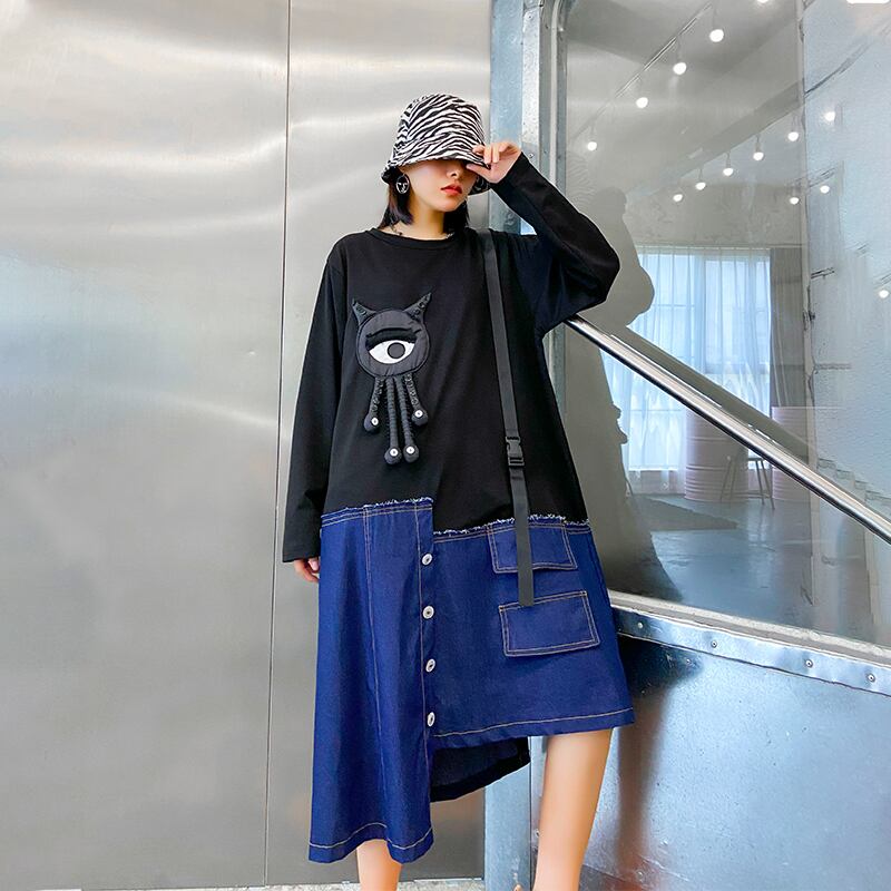 ドレス ロングスカート レディース 大きめサイズ ステッチ ラブタオタオダレンハウス49012578254