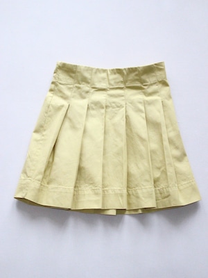 LONGLIVETHEQUEEN　pleated skirt　pale yellow　