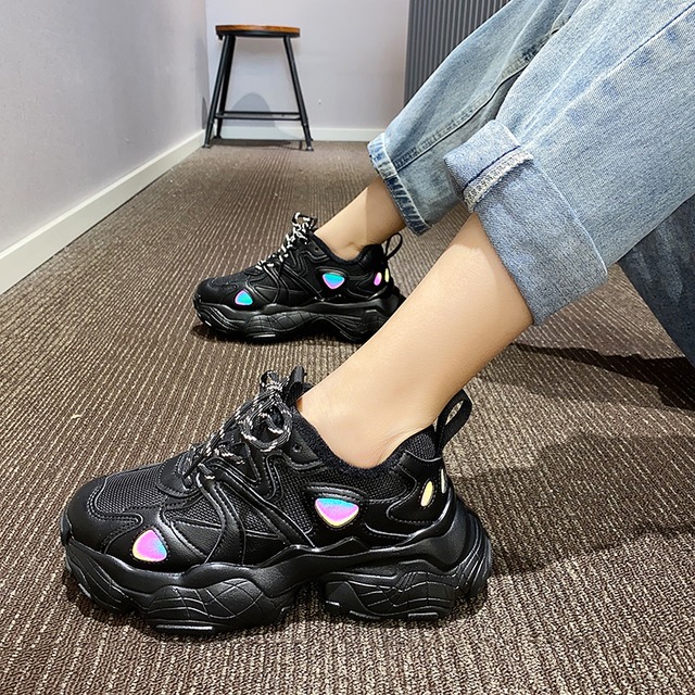 レディースカジュアルブラック 靴 シューズ レース レースアップ フェイクシューズ99571152242