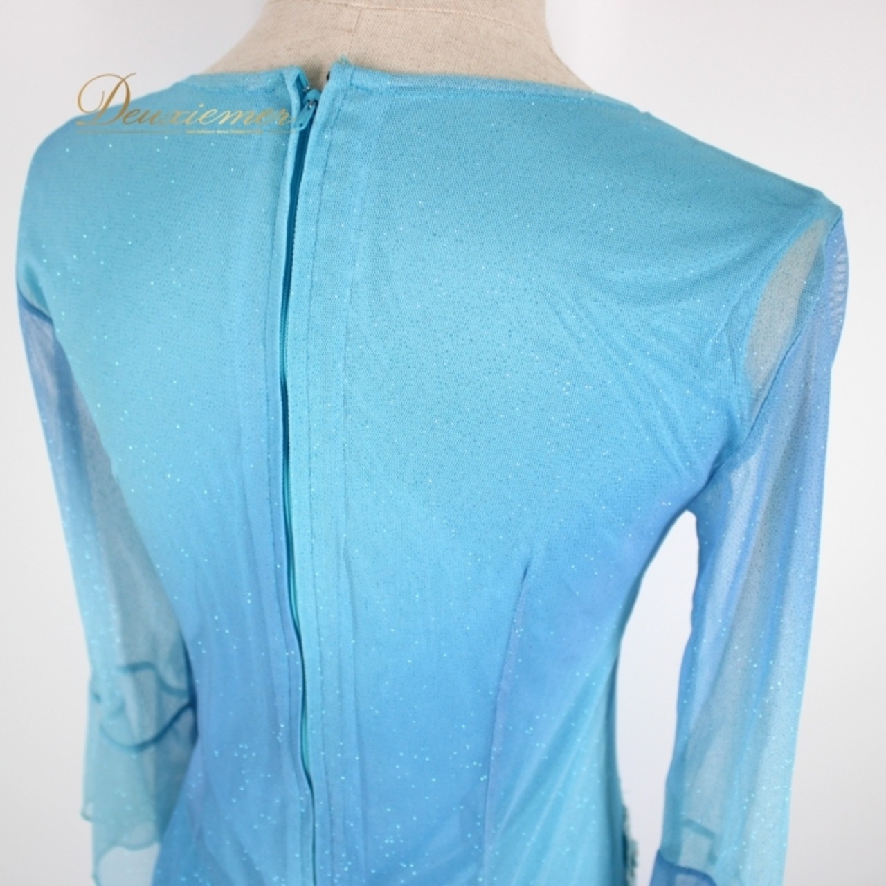 社交ダンス 衣装 スタンダード ドレス ワンピース レッスンウェア パーティ衣装 オールシーズン 水色 ブルー系 シンプル かわいい 花柄 清楚 大きな裾 ダンス映え 夏用 エレガント かわいらしい フォーマル おしゃれ 軽やか 発表会 競技用 体型カバー 洗濯可 旅行用