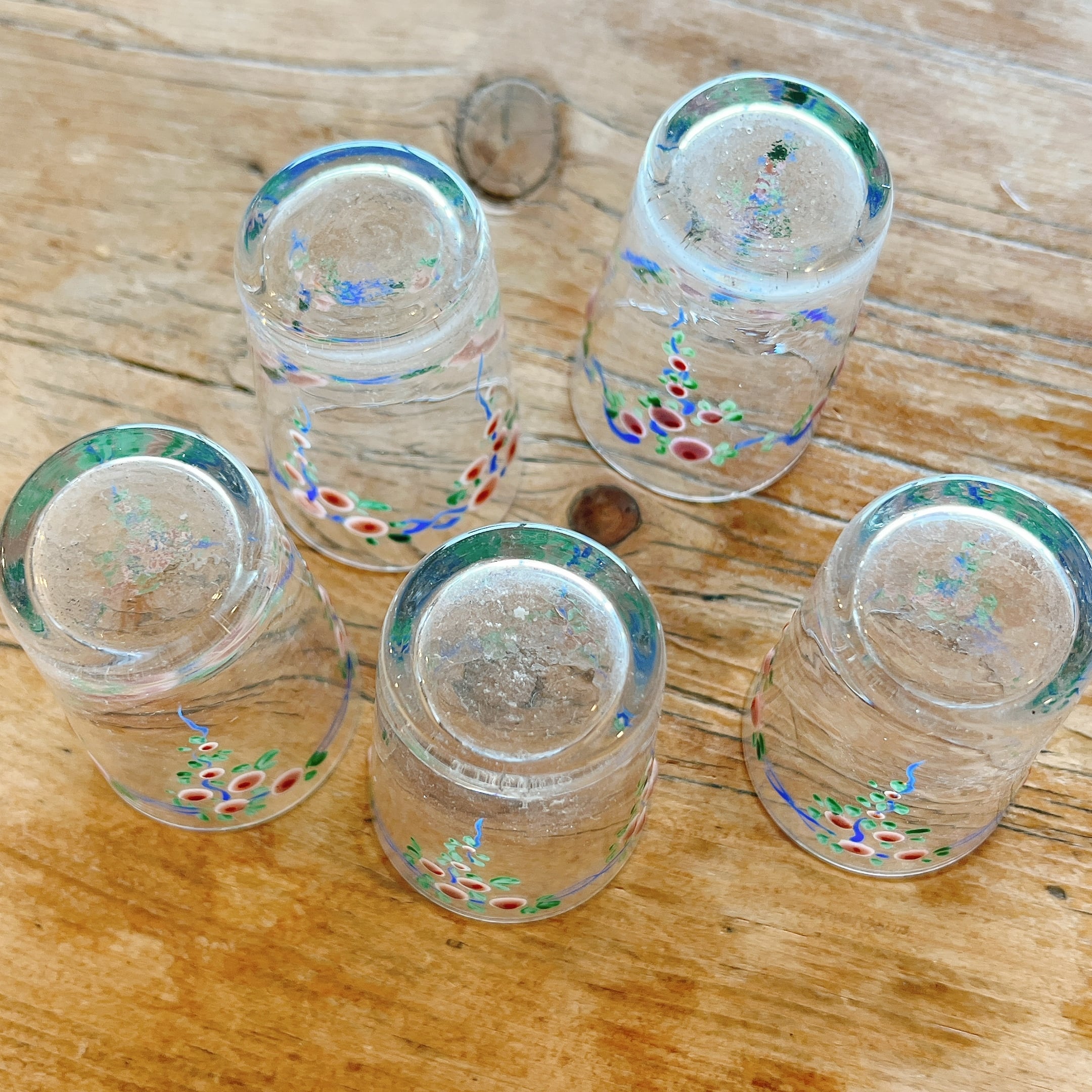 エナメル手描きの花柄が可愛いリキュールグラスSET | gc.brocante