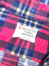 60s UNKNOWN PRINT FLANNEL SHIRT MADE IN USA Size M