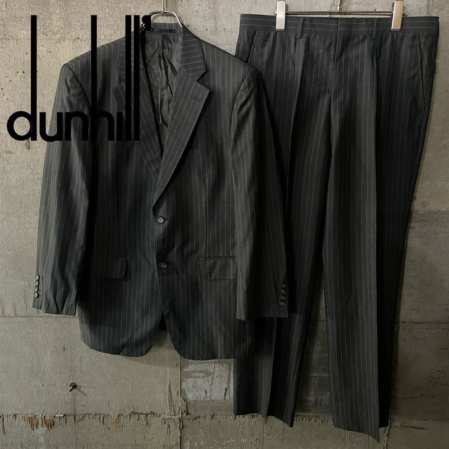 〖dunhill〗stripe graycolor mohairblend wool setup suit/ダンヒル ストライプ グレーカラー モヘア混 ウール セットアップ スーツ/lsize/#0406