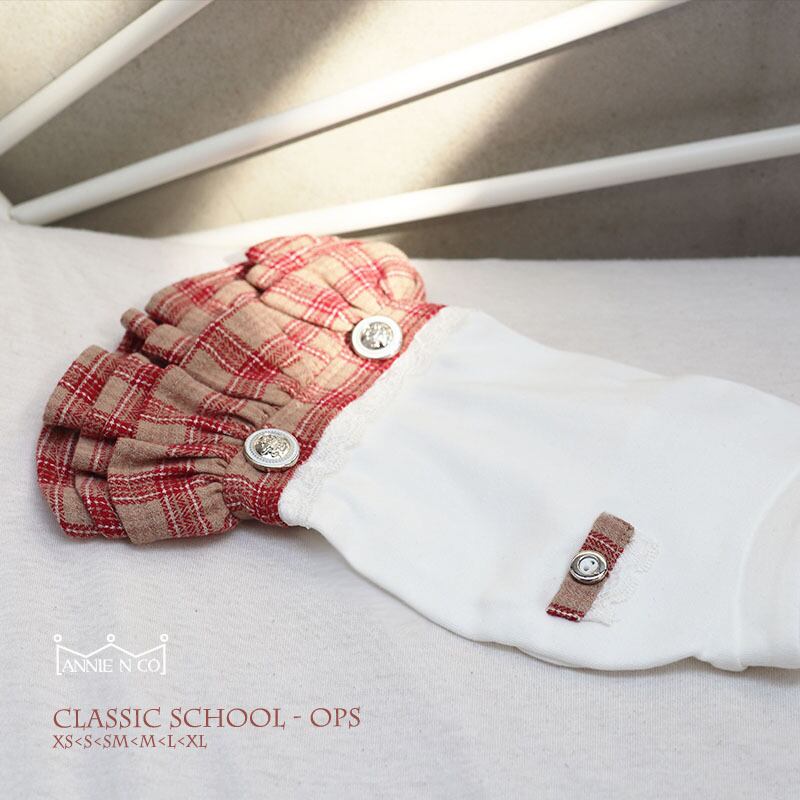 CLASSIC SCHOOLワンピース / 犬服 ワンピース お出かけ 小型犬 中型犬 可愛い ドッグウェア 犬の服 ドレス お揃い