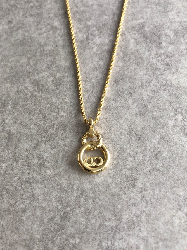 Christian Dior クリスチャン ディオール ネックレス ゴールド サークル CD vintage ヴィンテージ オールド gsh6yh
