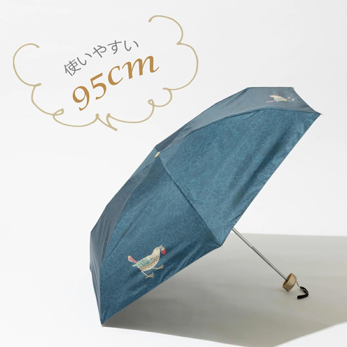 UVカット 晴雨兼用 軽量コンパクト 折りたたみ日傘 ウィリアムモリス柄
