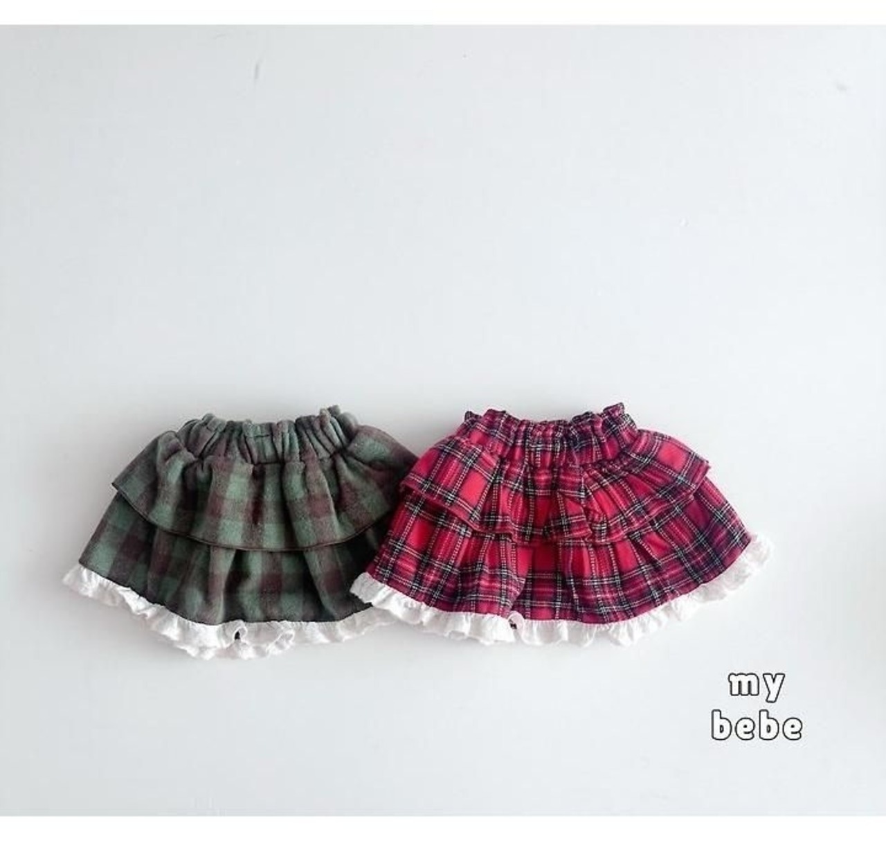 韓国子供服 / 26winter / my bebe / チェックカンカンスカート / キッズ / 冬服 *XS~XL*