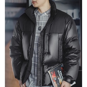 スタンドカラーブラックダウンジャケット 224161