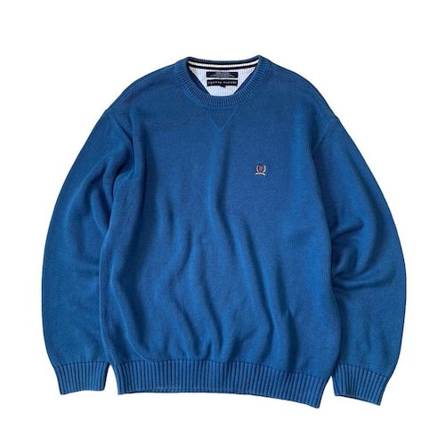 “00s TOMMY HILFIGER” blue cotton knit