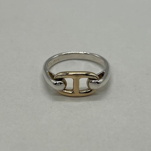 エルメス HERMES シェーヌダンクル リング 12号 SV YG コンビ