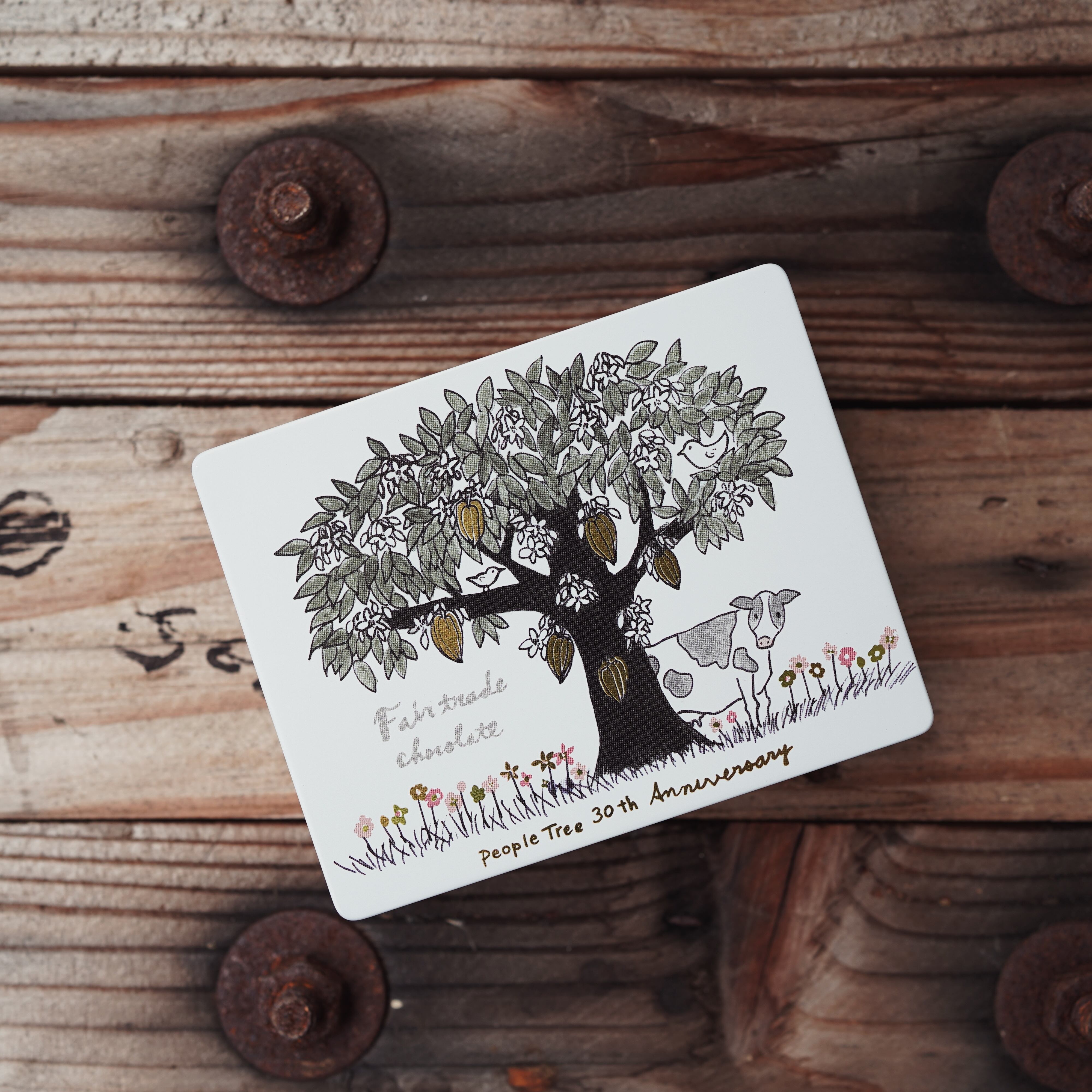 30thアニバーサリー限定 フェアトレードチョコ イラスト缶 People Tree Sweet Things