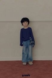 韓国子供服 / growb / ラベル Tシャツ / 秋服 *XS~JM*