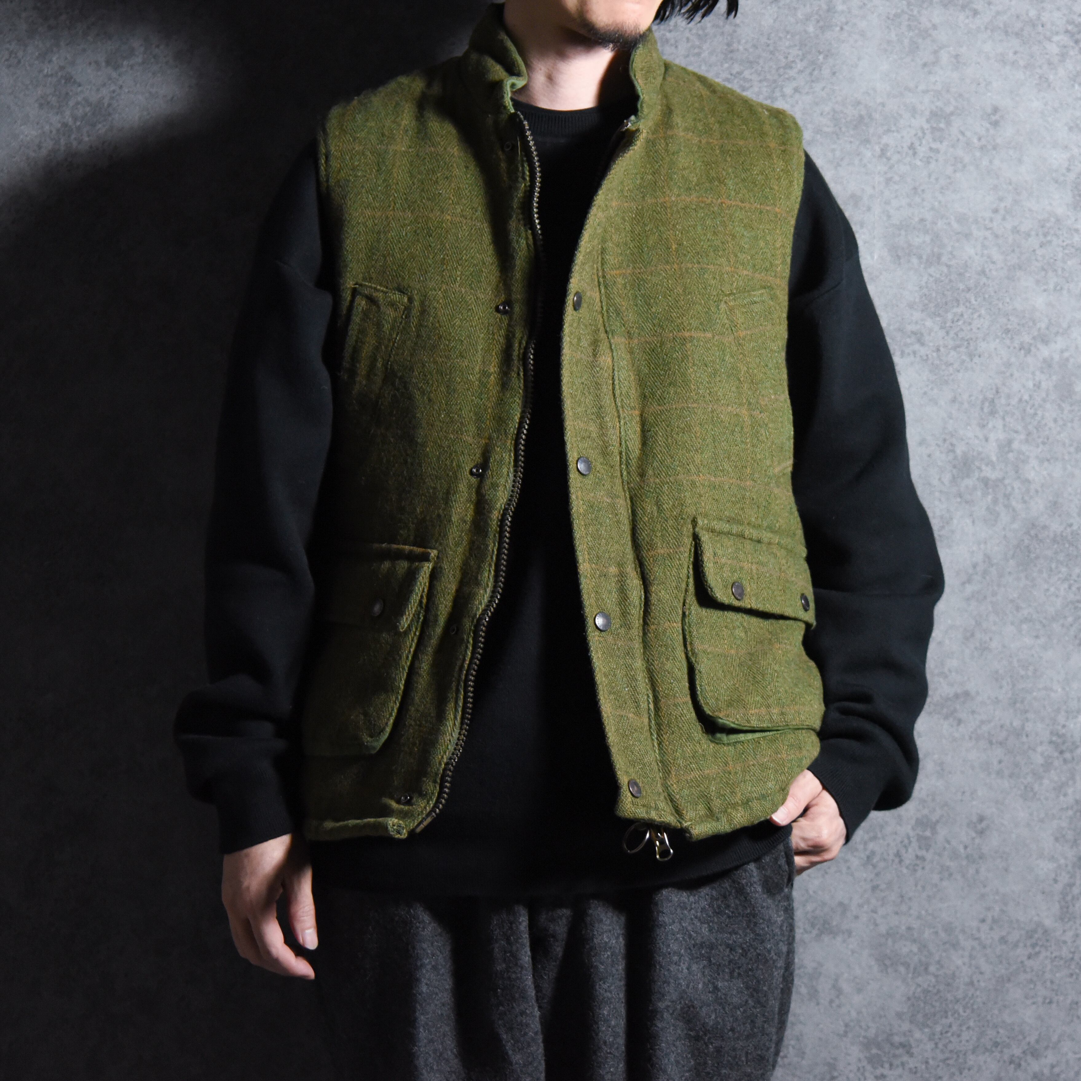 90s WALKER AND HAWKES Tweed Hunting Vest イギリス製 ツィード