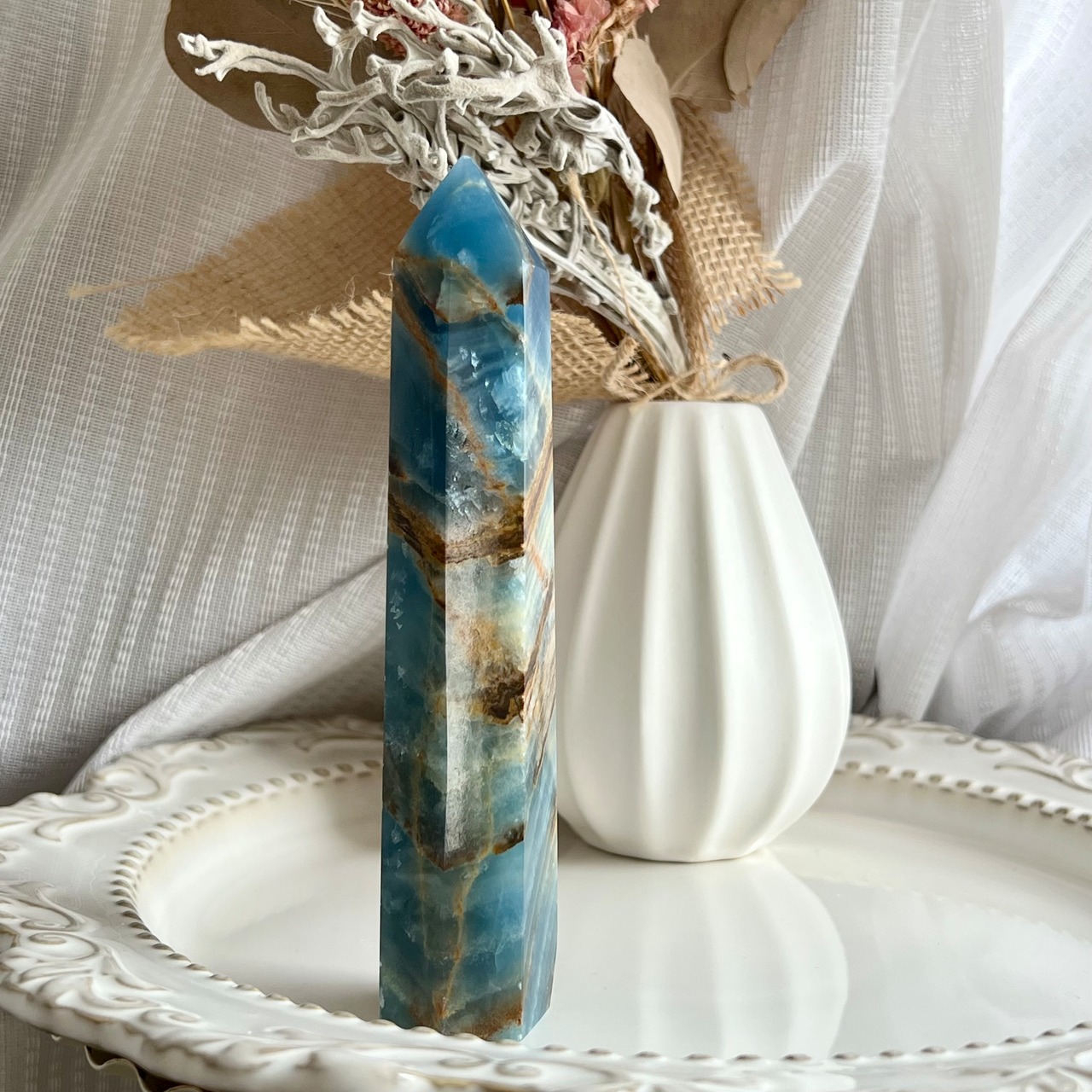 ブルーオニキスタワー0605*天然石ポイント*天然石インテリア*置き物