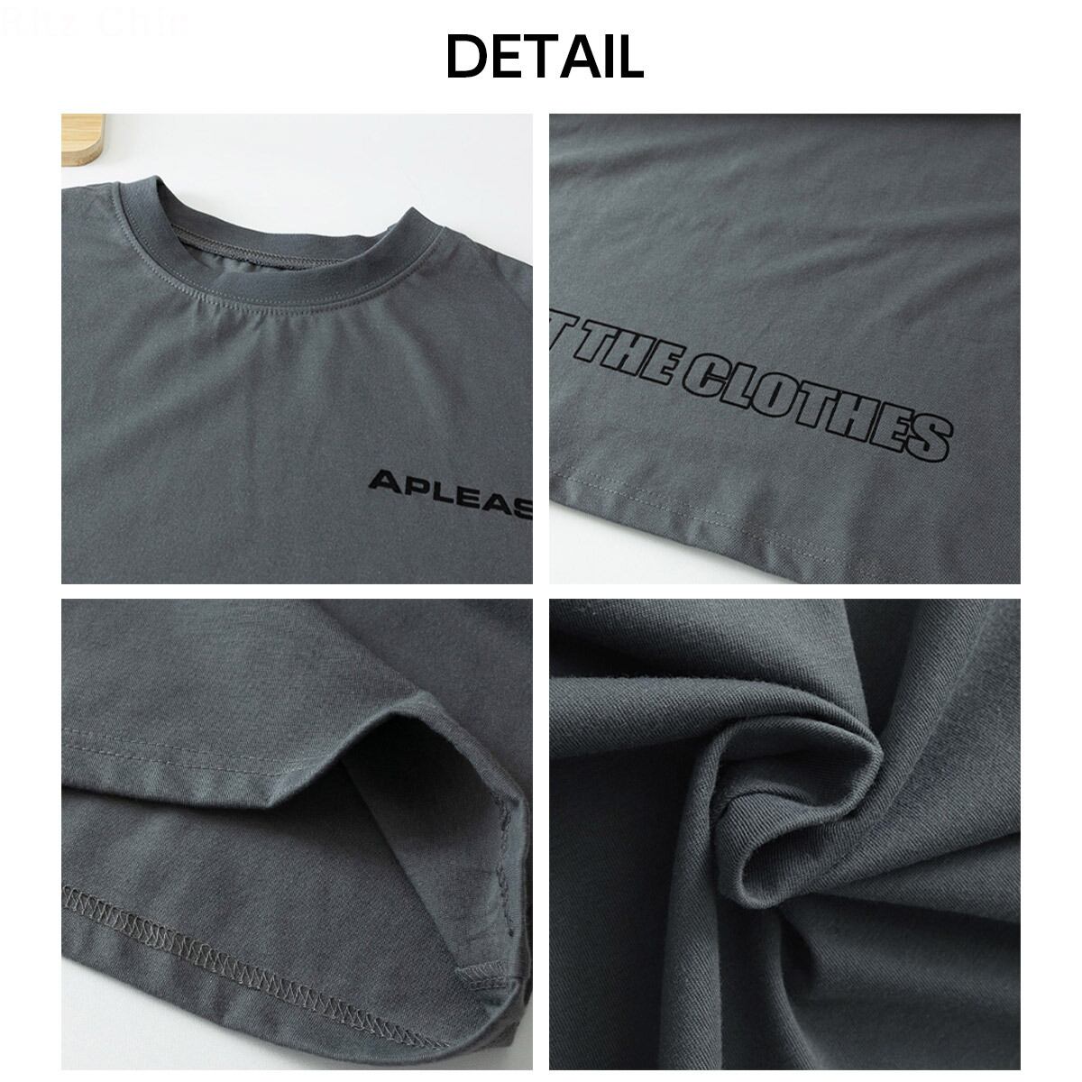 Tシャツ 五分袖 ロゴ レディース メンズ 春 夏 秋 韓国 ゆったり オーバーサイズ 大人 カジュアル ストリート系 原宿系 ロンT ロゴT 体型カバー チュニック 大人可愛い 大人女子