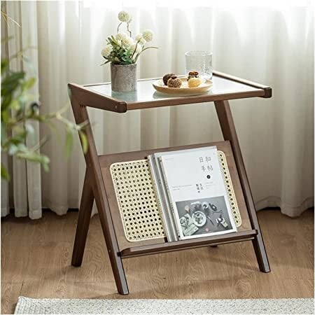 2color⋆サイドテーブル ナイトテーブル Z字型 竹製 ミニテーブル