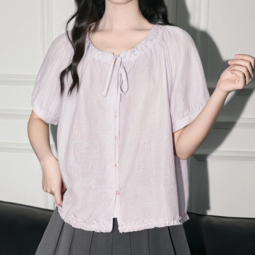 ドロストリボンネックブラウス ・7990