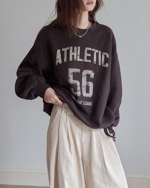 Distressed print oversiz sweatshirt TH3682