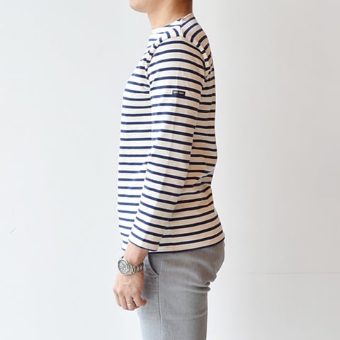 セントジェームス SAINT JAMES ボーダーシャツ(OUESSANT)ECRU/MARINE