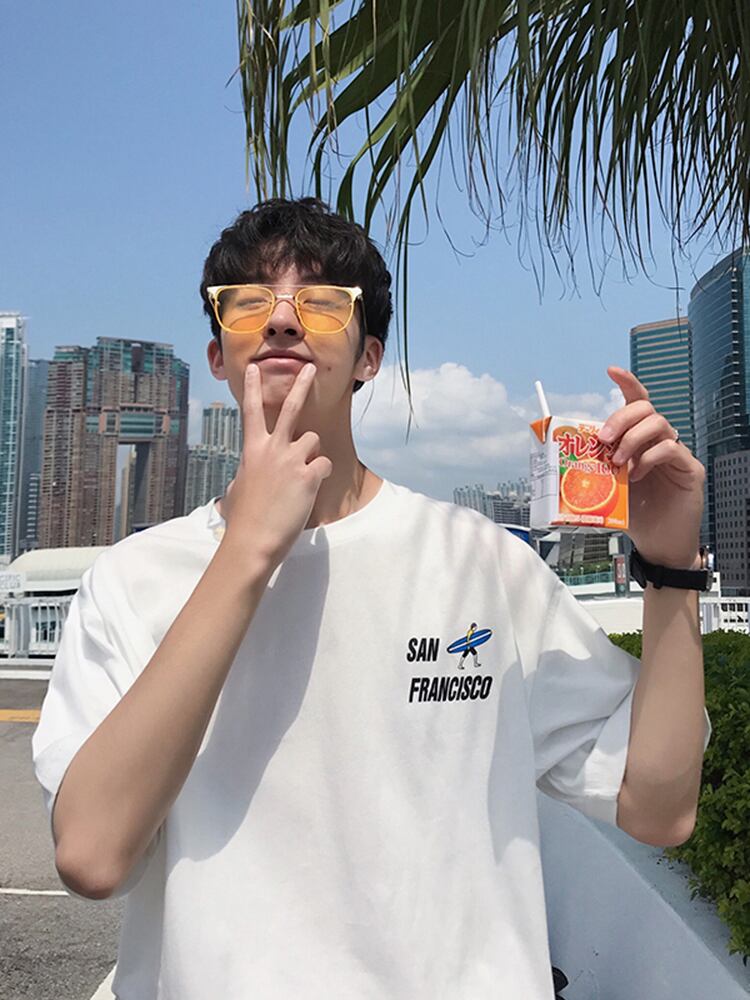 全3色 Tシャツ カットソー プリント カジュアル シンプル