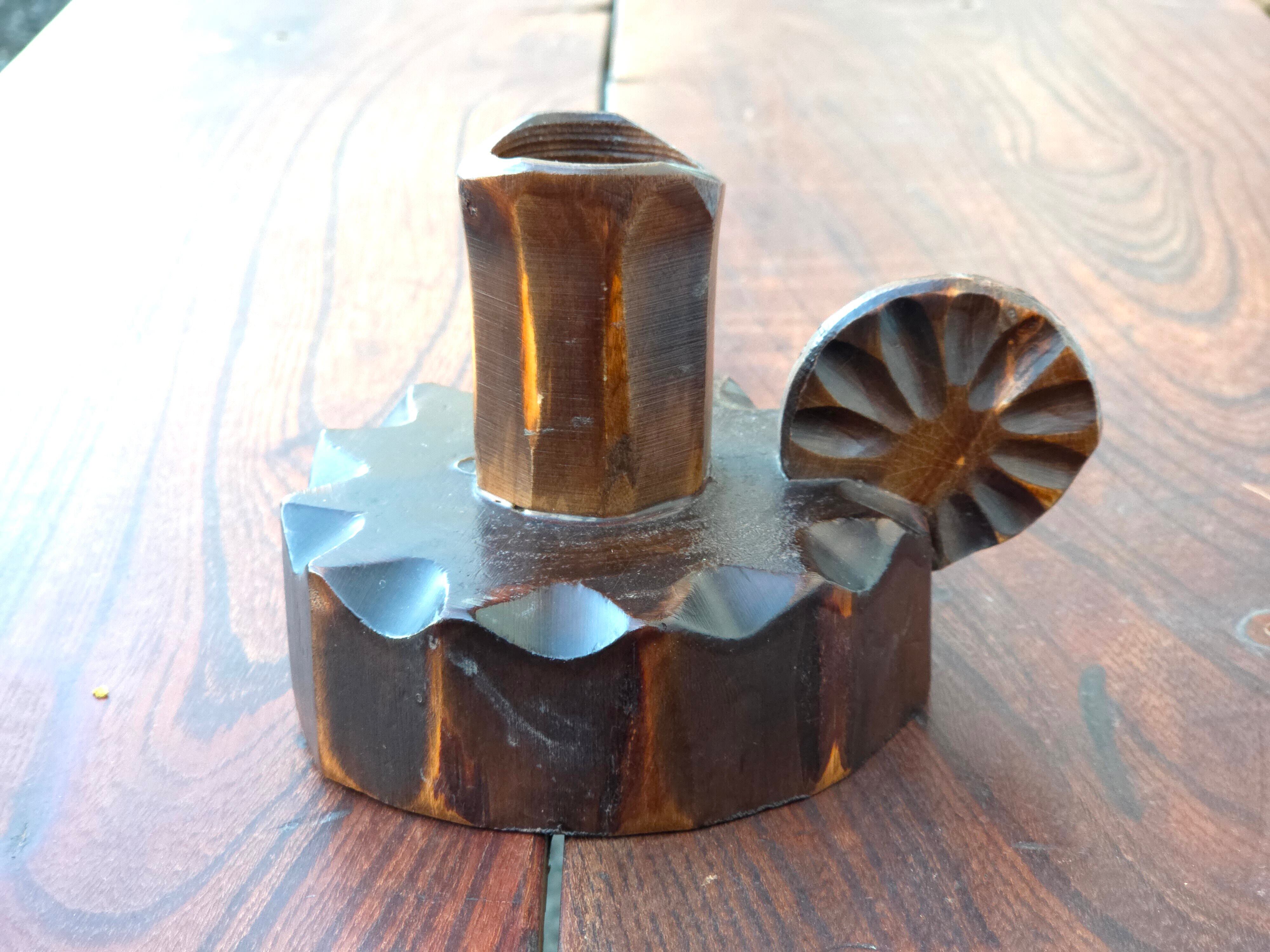 【Vintage】フランス ウッドキャンドルスタンド /D020