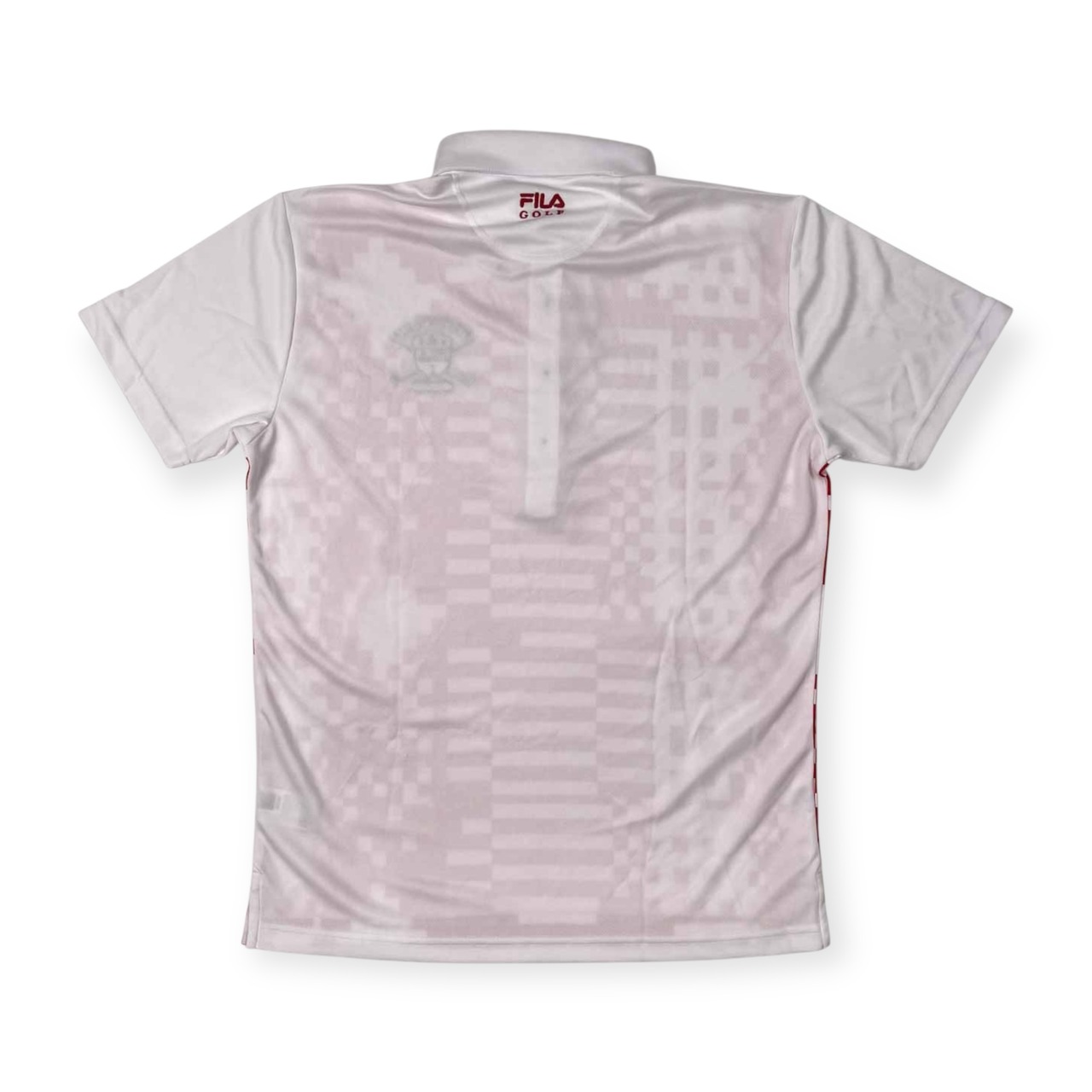 タグ付き 未使用品 FILA GOLF フィラ ゴルフ 柄入り BD 半袖 ドライ ポロシャツ サイズ L /ホワイト×レッド/メンズ