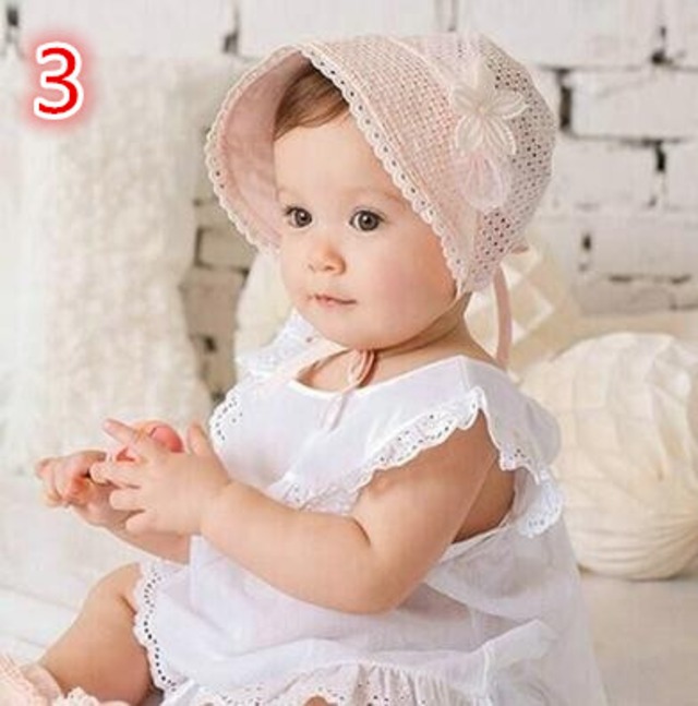 ベビーボンネット 帽子 日よけ かわいい ボンネット レース Baby Rito