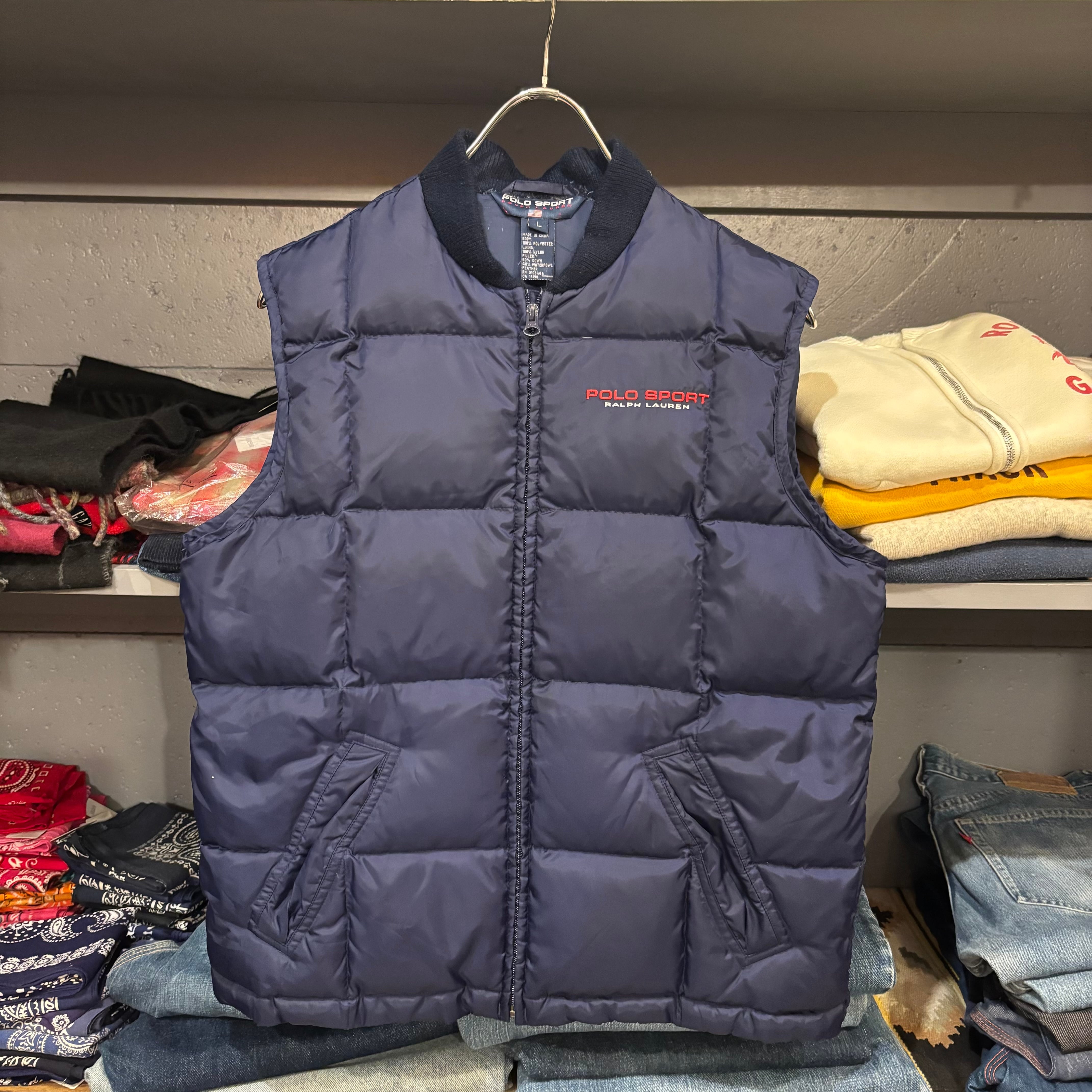 90s POLO SPORTS ダウンベスト ブラック サイズL アメカジ 古着 90's POLO Sport reversible Down Vest In POLO Black L / ポロ