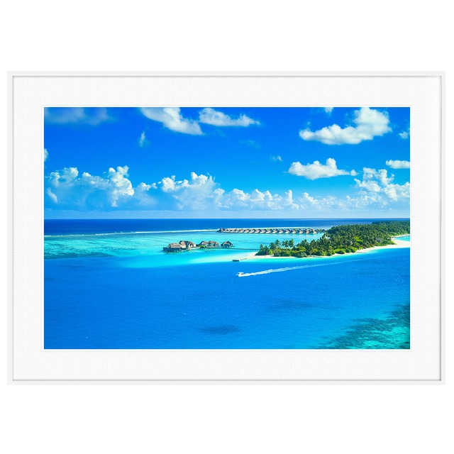 夏写真 モルディブの海 インテリアアートポスター額装 AS3813