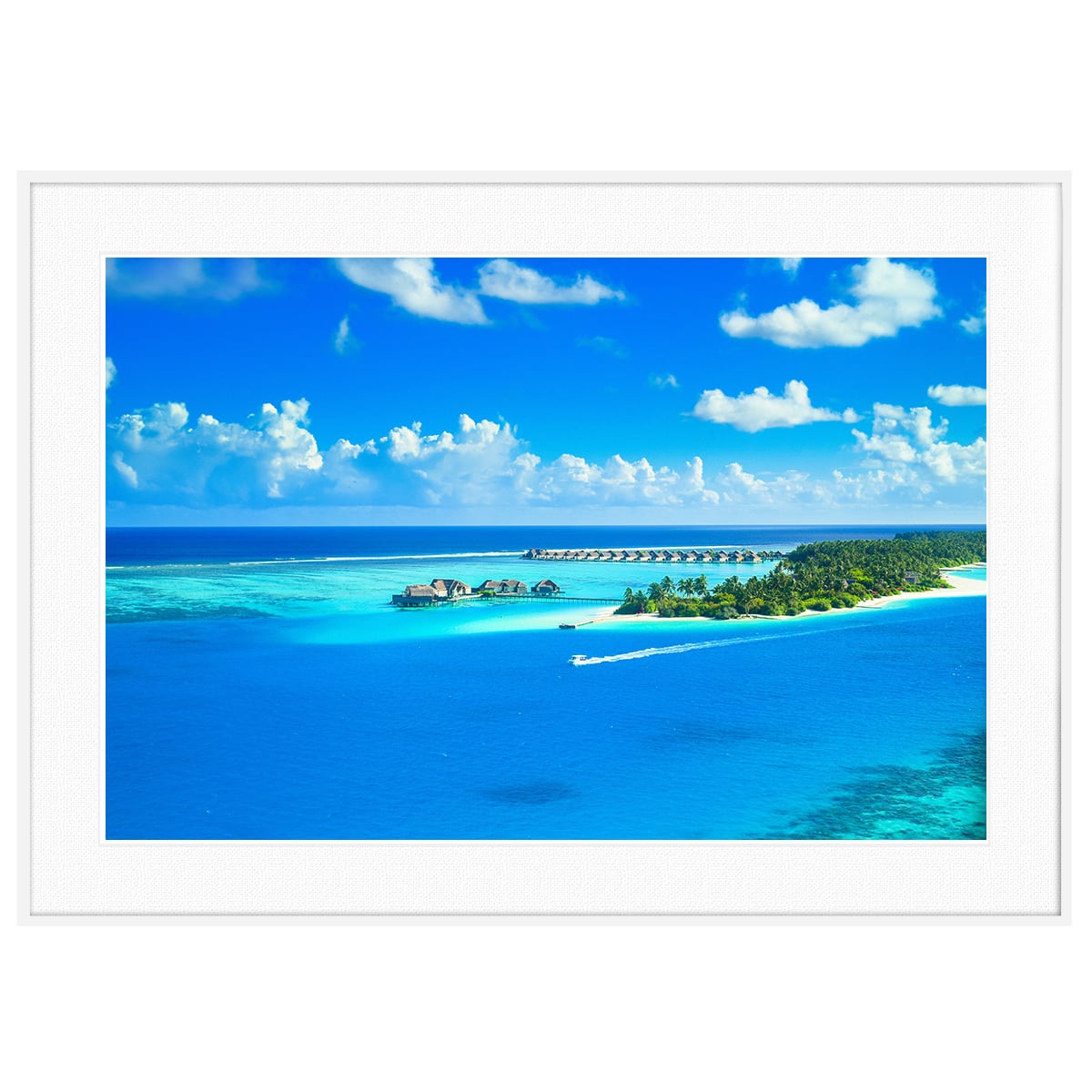 夏写真 モルディブの海 インテリアアートポスター額装 AS3813