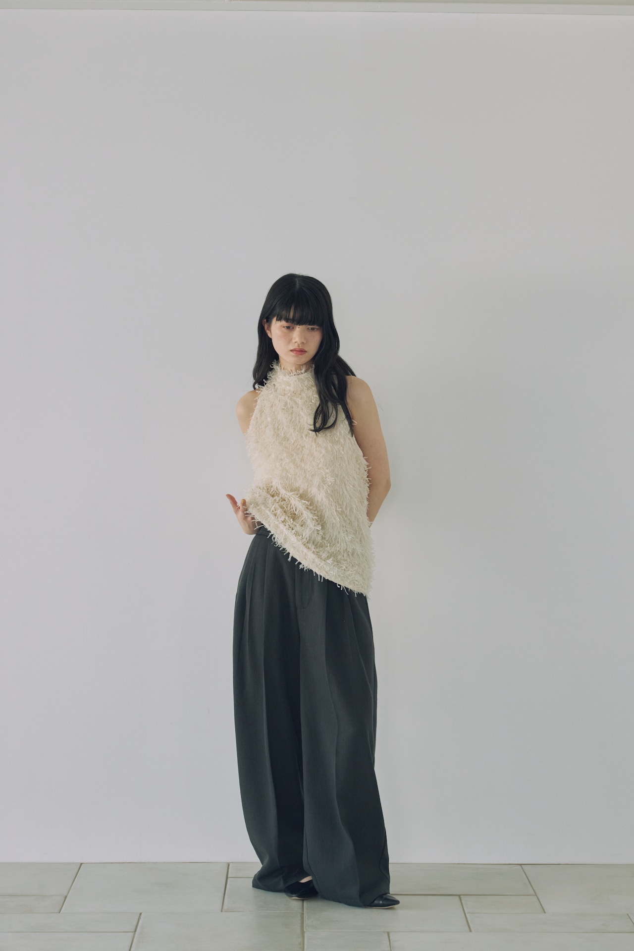 DU260515 Cut Off Tuck pants 【set up可】【T sizeあり】