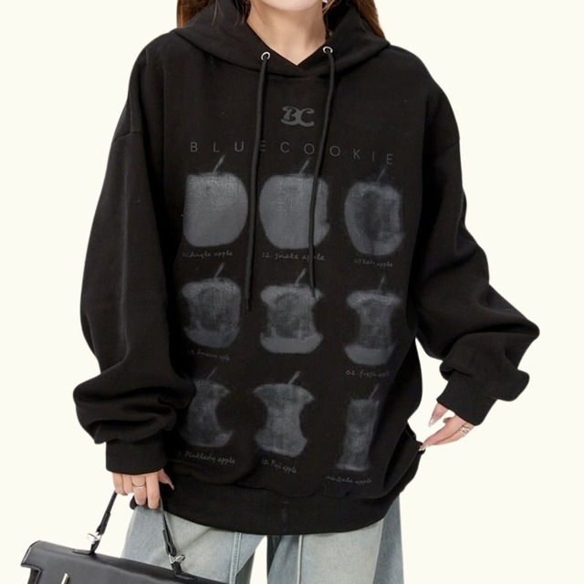 Graphic Print Hoodie E6387