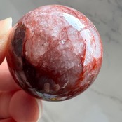 ヒマラヤレッドクォーツB*ヘマタイトインクォーツ*スフィア*マニカラン水晶*天然石インテリア*パワーストーン*置き物