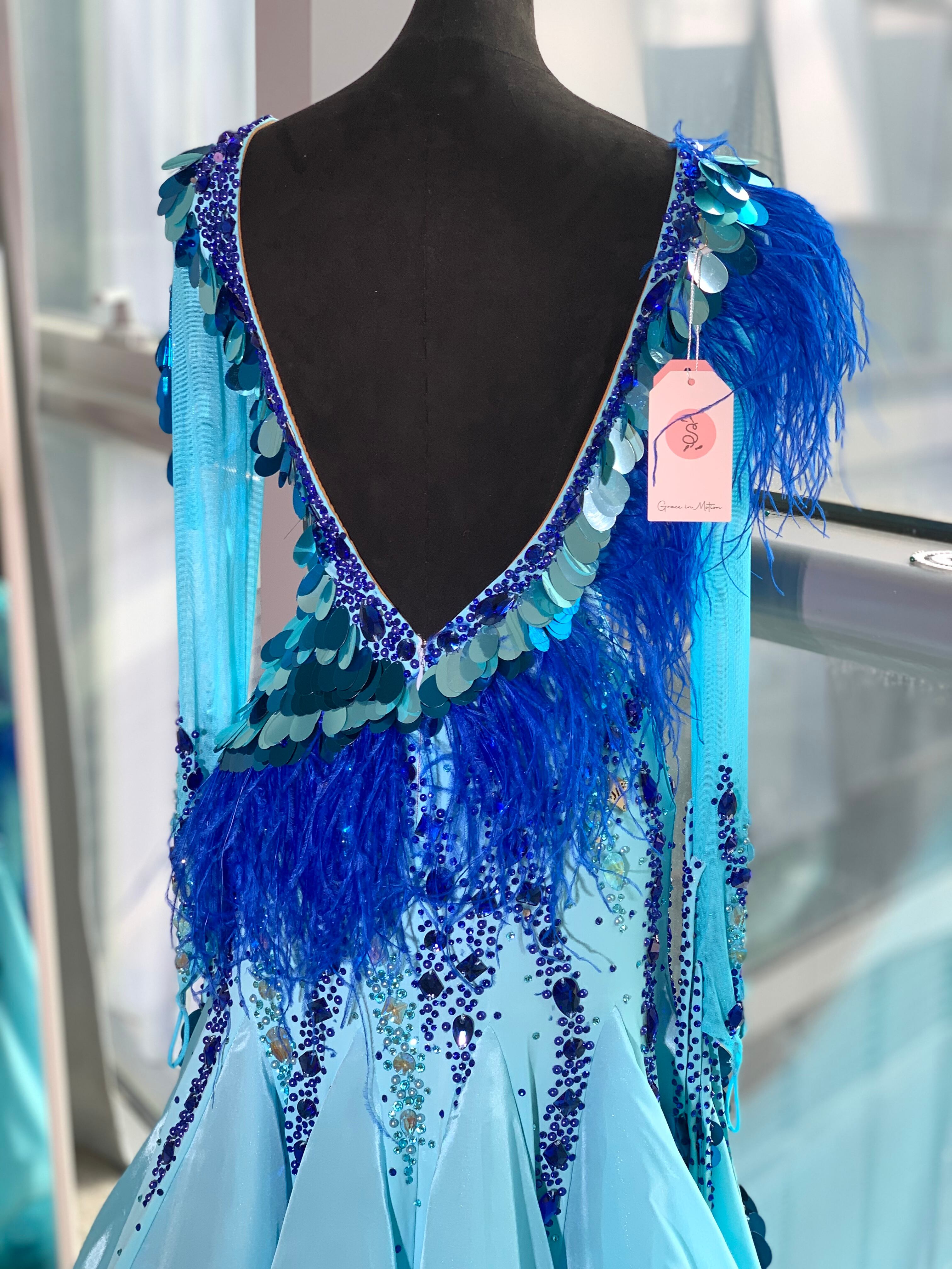 SS206アイスロイヤルブルードレス | 社交ダンスウェアSTUNNINGDANCEWEAR