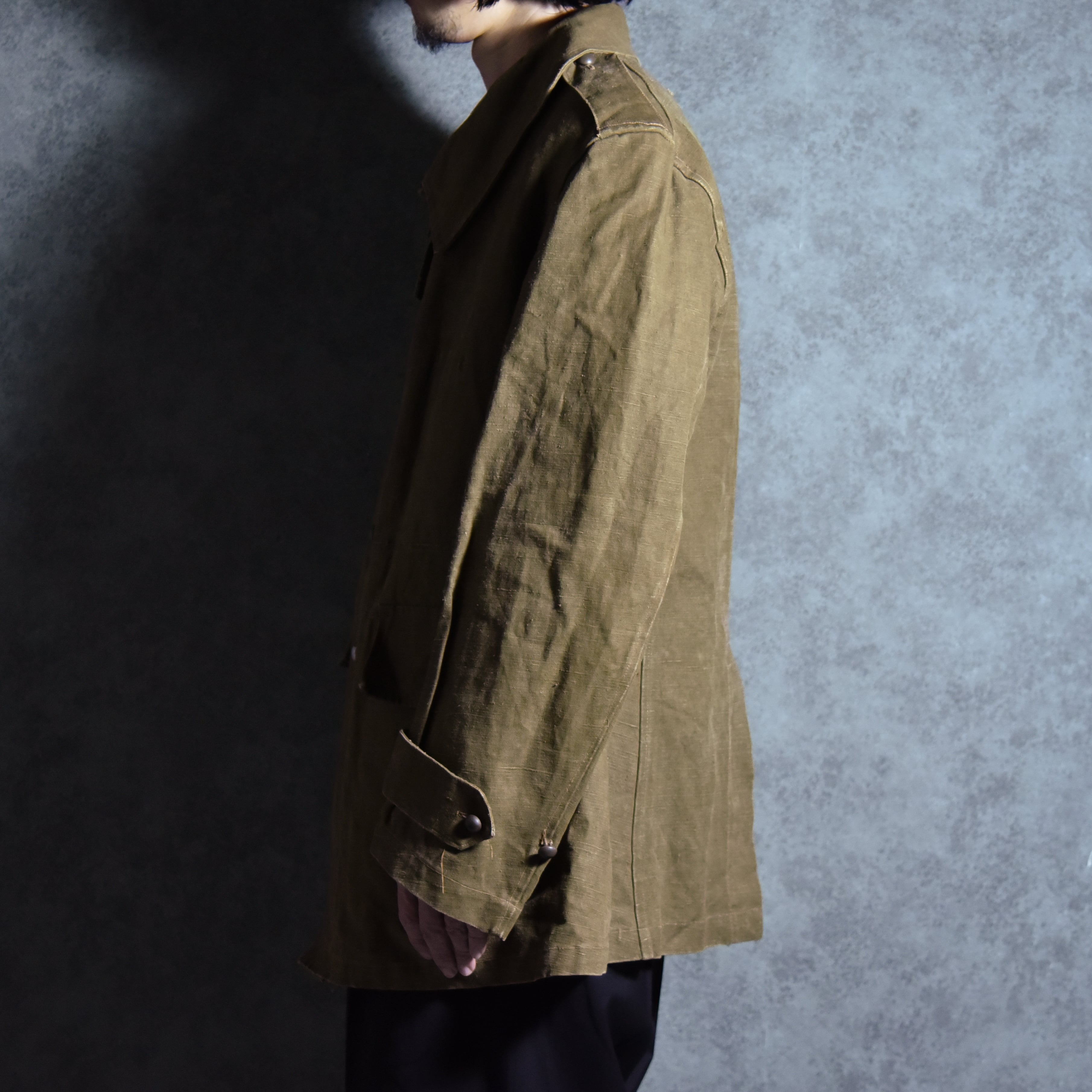 30-40s French Army Linen Motorcycle M35 Jacket フランス軍 リネン