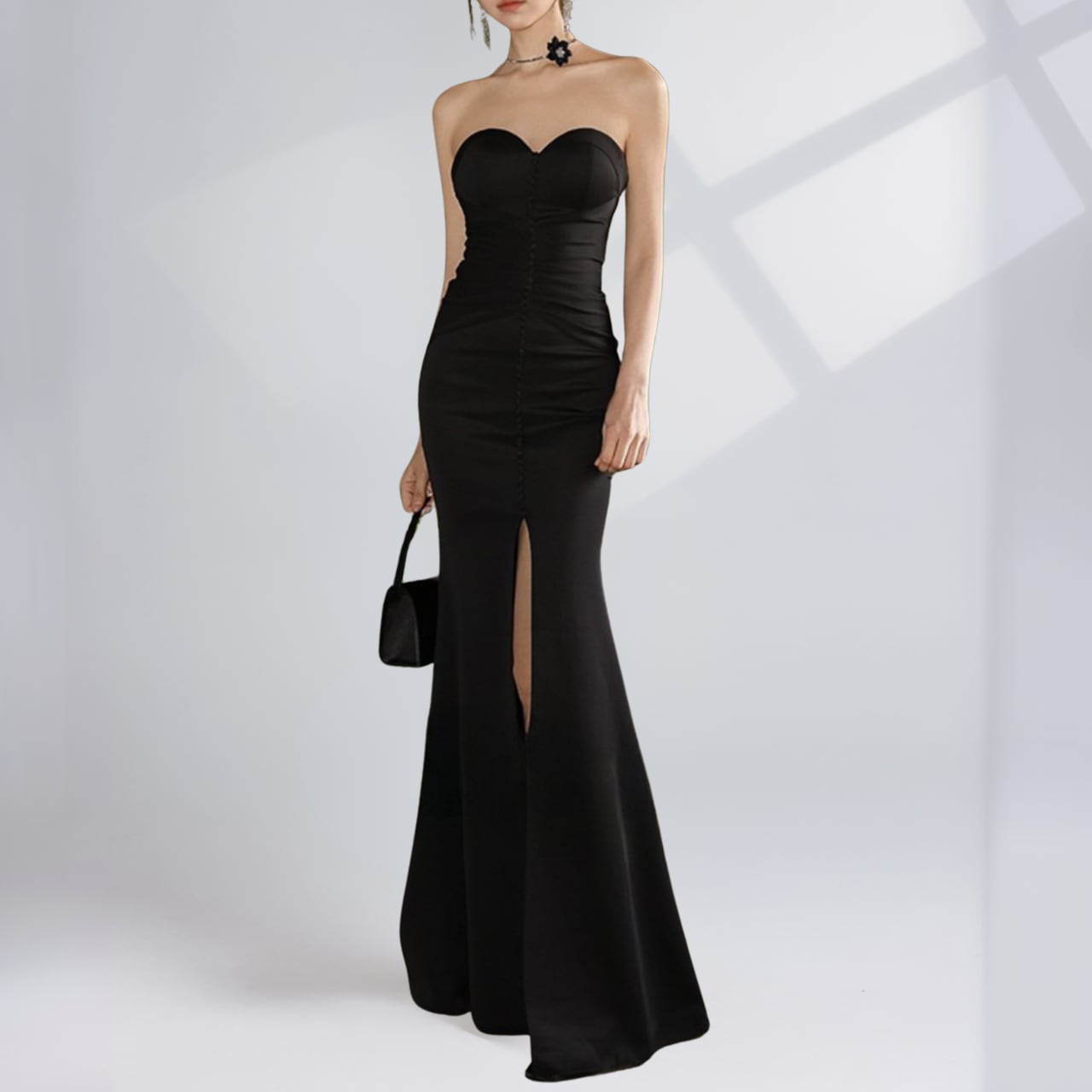 straight silhouette maxi dress 00182