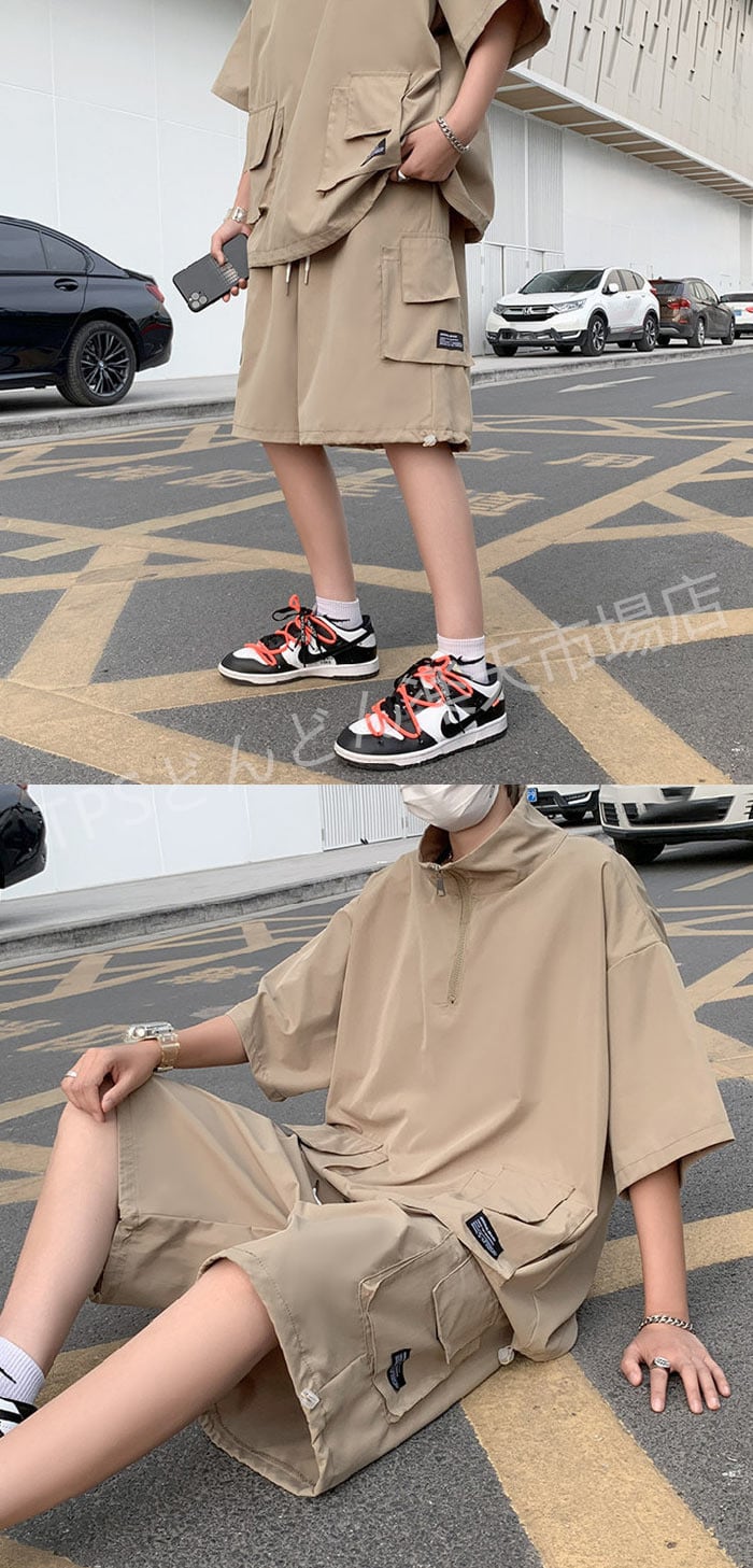 セットアップ メンズ 夏 半袖 上下セット 大きいサイズ Tシャツ
