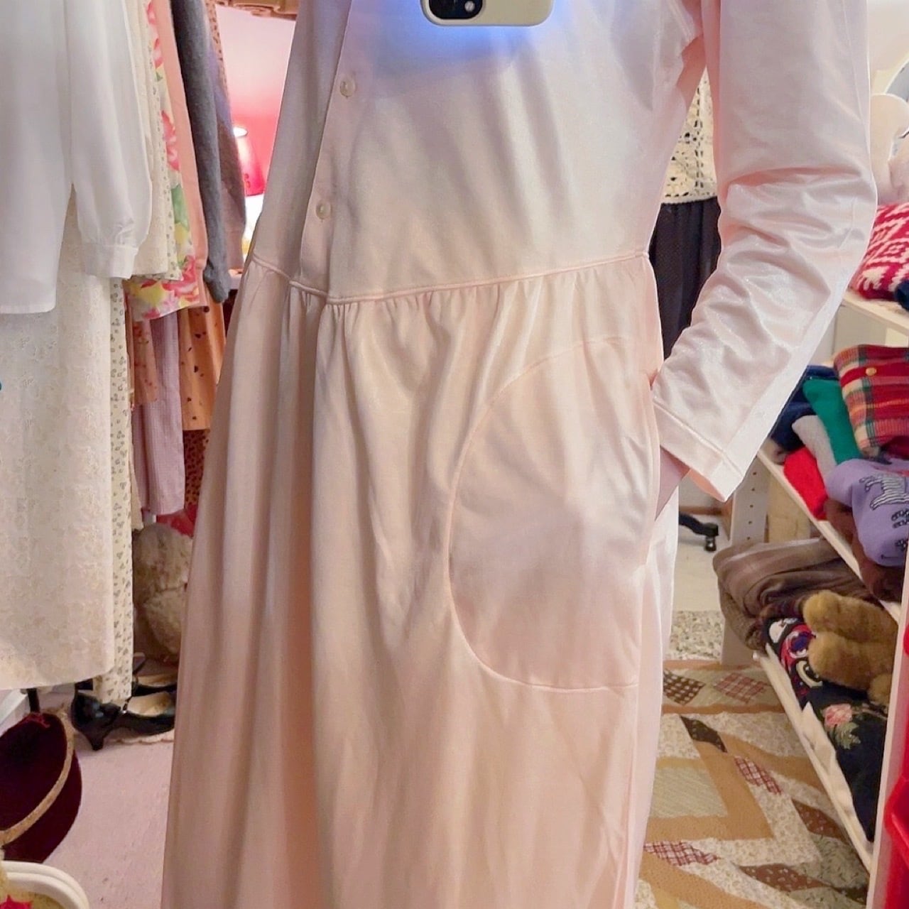 frill lace pink neglige one-piece