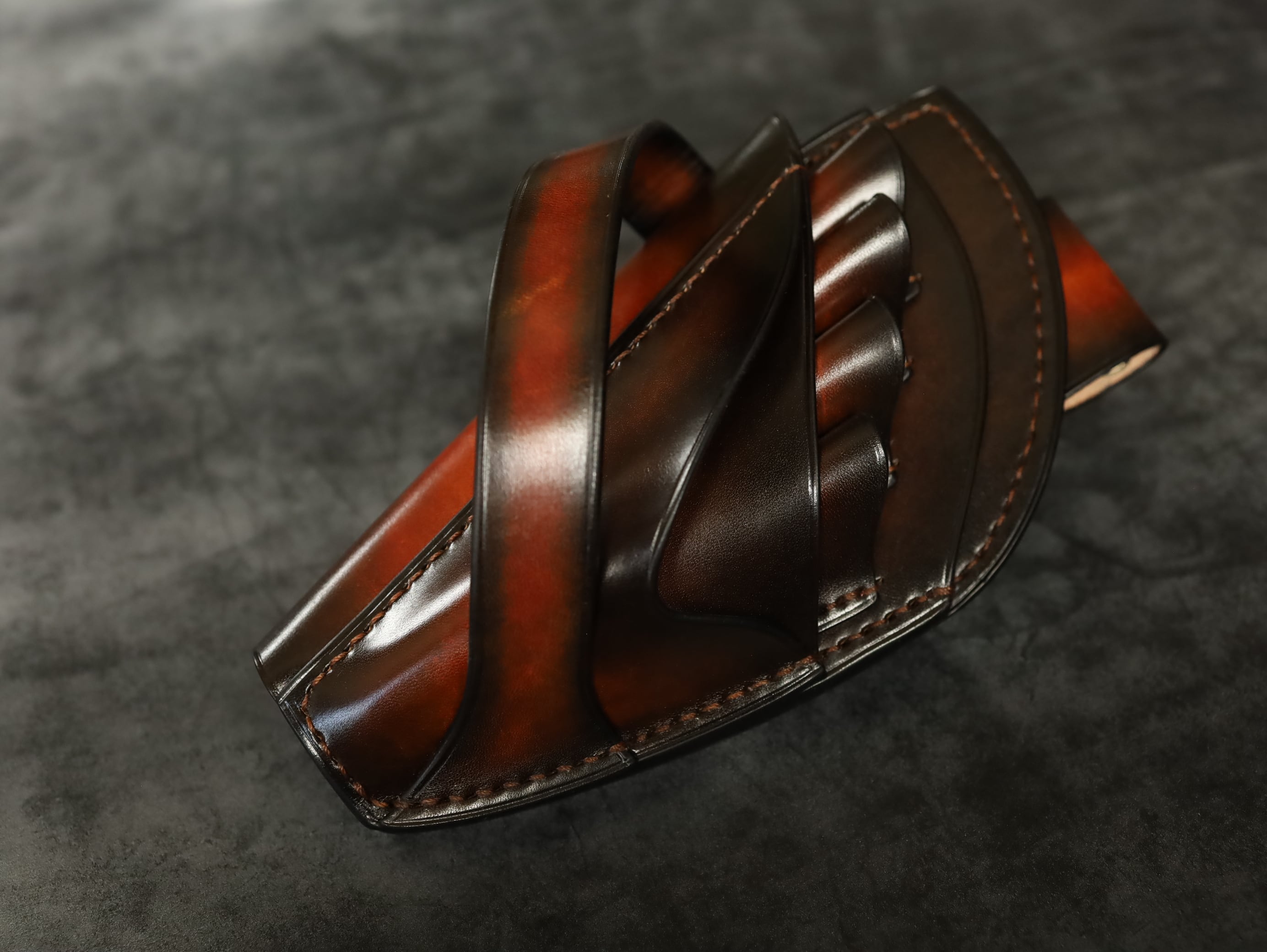 カスタム本革高級シザーケース 6mmマチ ダッカールベルト追加