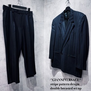 "GIANNI VERSACE"stripe pattern design double breasted set up