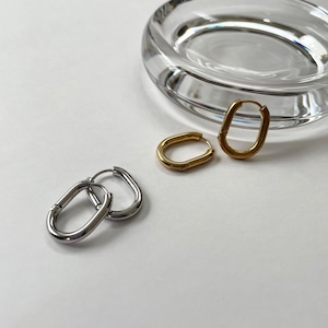 oval hoop pierce ステンレスピアス