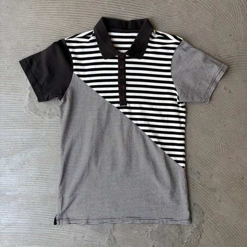 Striped short sleeve polo-shirt