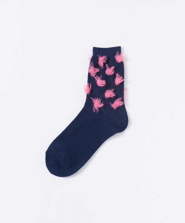 TRICOTE トリコテ DOTS FUR SOCKS：NAVY TR83SO041