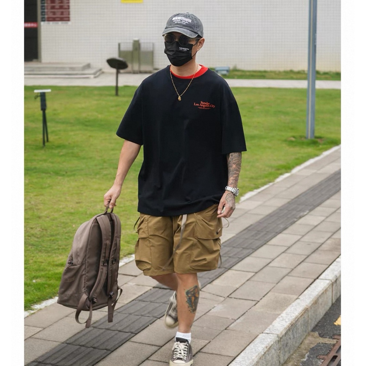 Back logo layered collar tee 1440 - 10