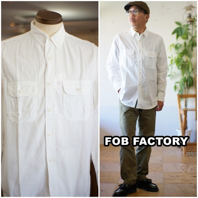 FOB FACTORY　エフオービーファクトリー　ワークシャツ　F3496 長袖シャツ　オックス