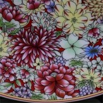 皿 置物 磁器皿 花柄 ピンク カラフル 中国古典 家庭装飾皿 骨董品 コレクション