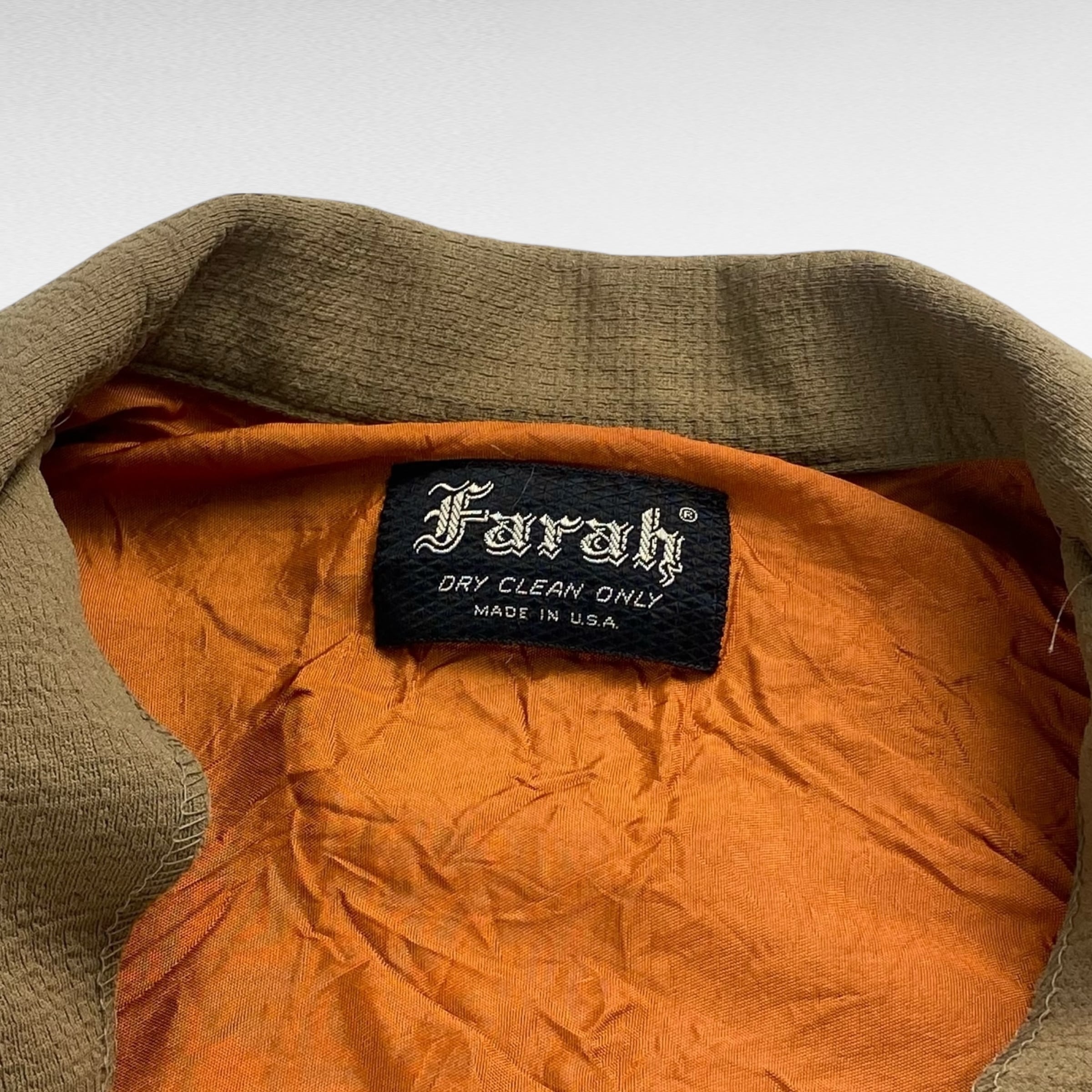 70's】【USA製】 Farah 開襟シャツジャケット ポリジャケット L相当