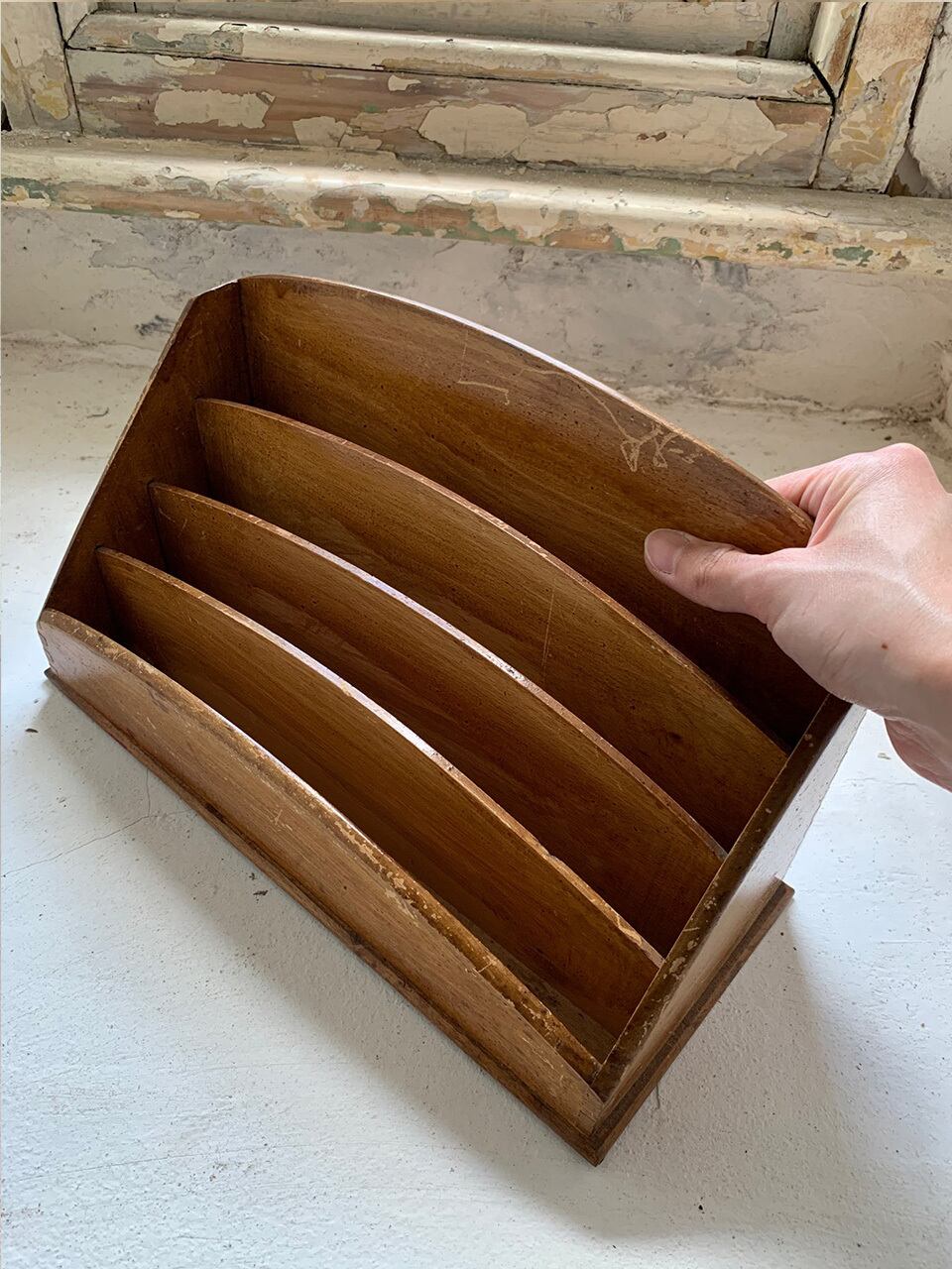 木製卓上レターラック ライトブラウン | Brocante de La Cocotte