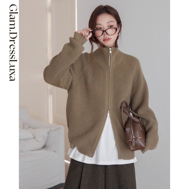 Half Zip Rib Knit Pullover/3color_T1607