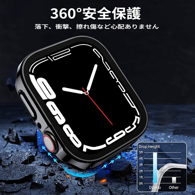 [AMAPC] 【2023強化版】 for Apple Watch ケース Apple Watch ケース 対応 IP68完全防水 バンド 水泳・スポーツ専用 防水ケース 3D直角エッジデザイン Apple Watch Series6/SE/5/4 44mm対応 光沢のホワイト＆ローズゴールド
